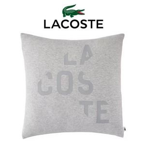2 Lacoste Broken Logo Square Grey Accent Throw Pillow Set
